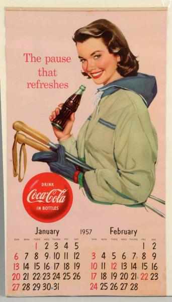 Appraisal: Coca-Cola Calendar Bright with only light soiling on front sheet