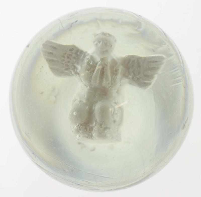 Appraisal: Rare Kneeling Praying Angel Sulphide Marble Rare angel kneeling arms