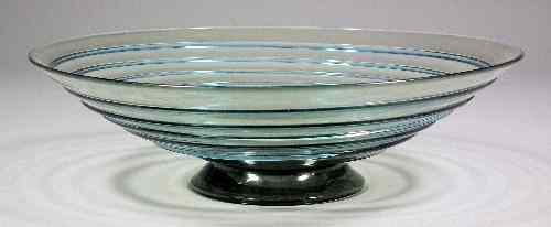 Appraisal: A Whitefriars ''Ribbon Range'' glass circular bowl in blue on