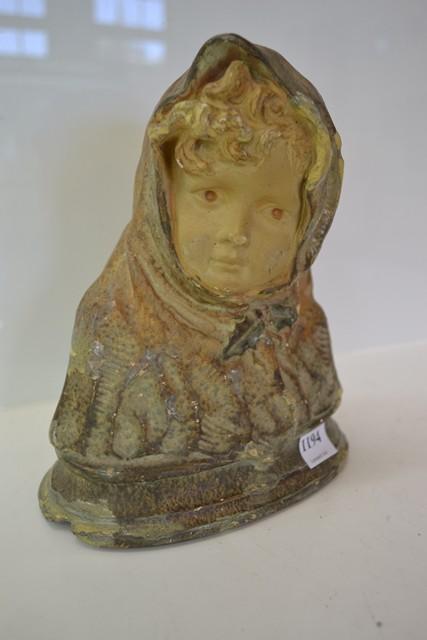 Appraisal: ART NOUVEAU CHALK WARE BUST AFTER DUBOIS FAULT