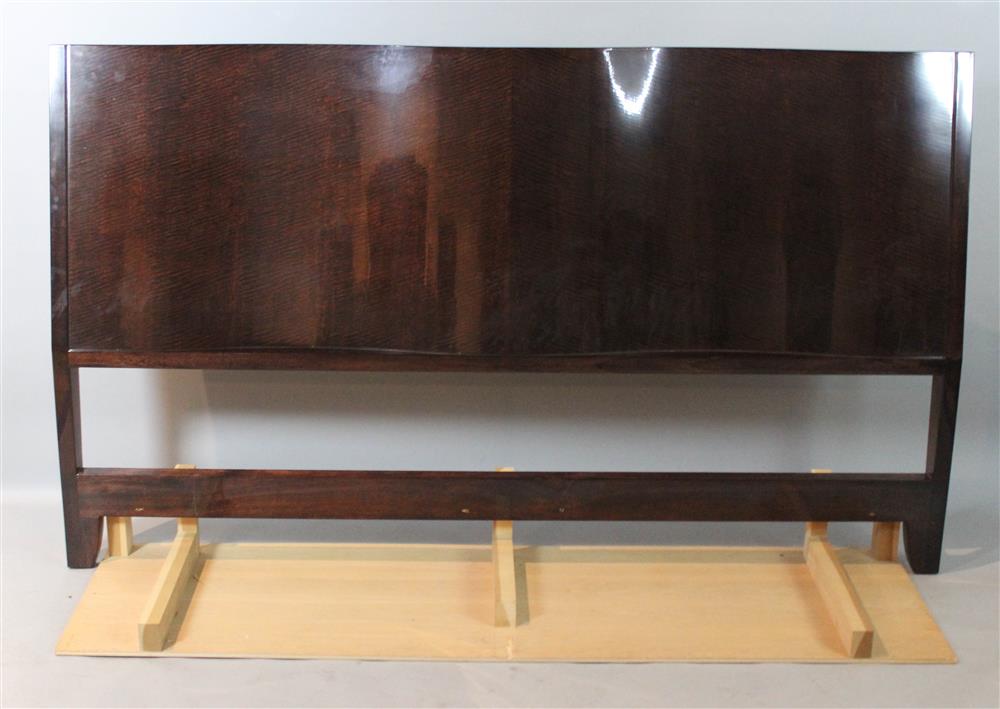 Appraisal: CONTEMPORARY KING SIZED MAHOGANY STAINED HEADBOARD POSSIBLY SATINWOOD ESTATE OF