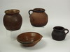 Appraisal: REDWARE - Four piece lot of th C redware -