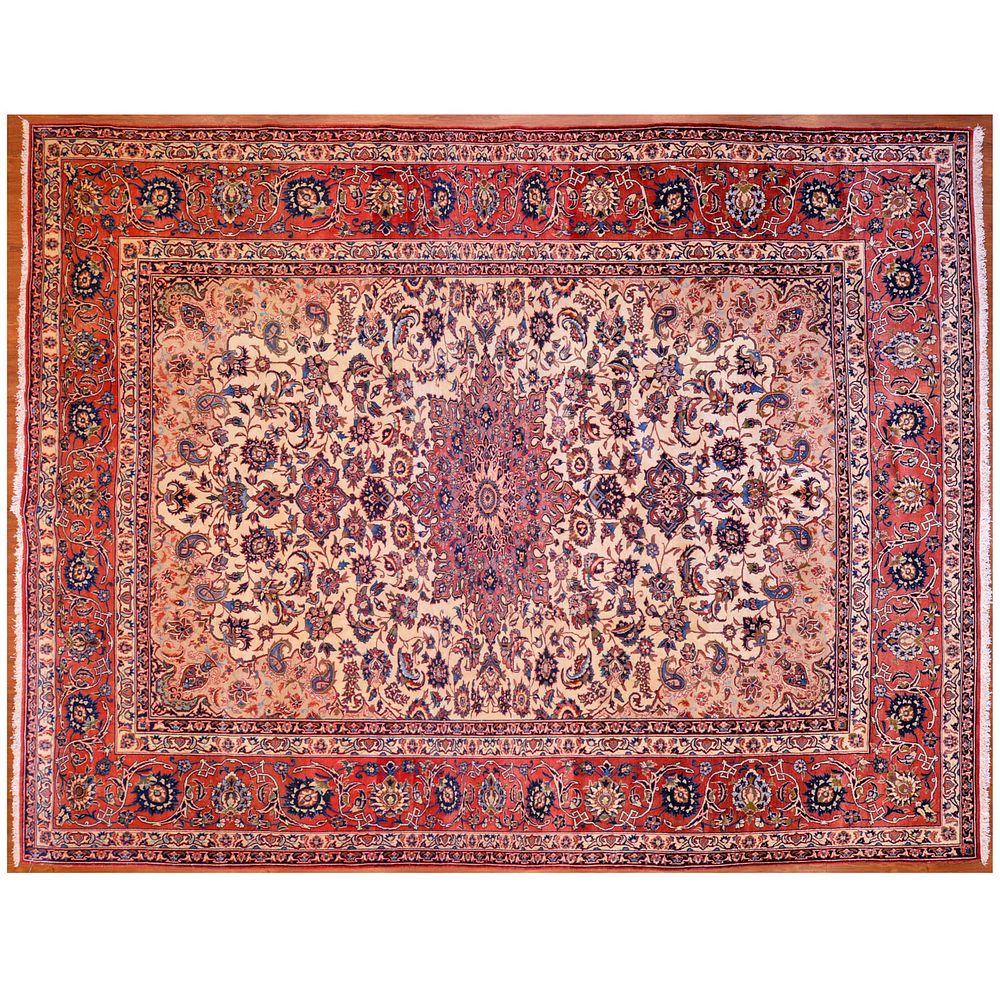 Appraisal: Isfahan Carpet Persia x Third quarter- th century hand-knotted wool