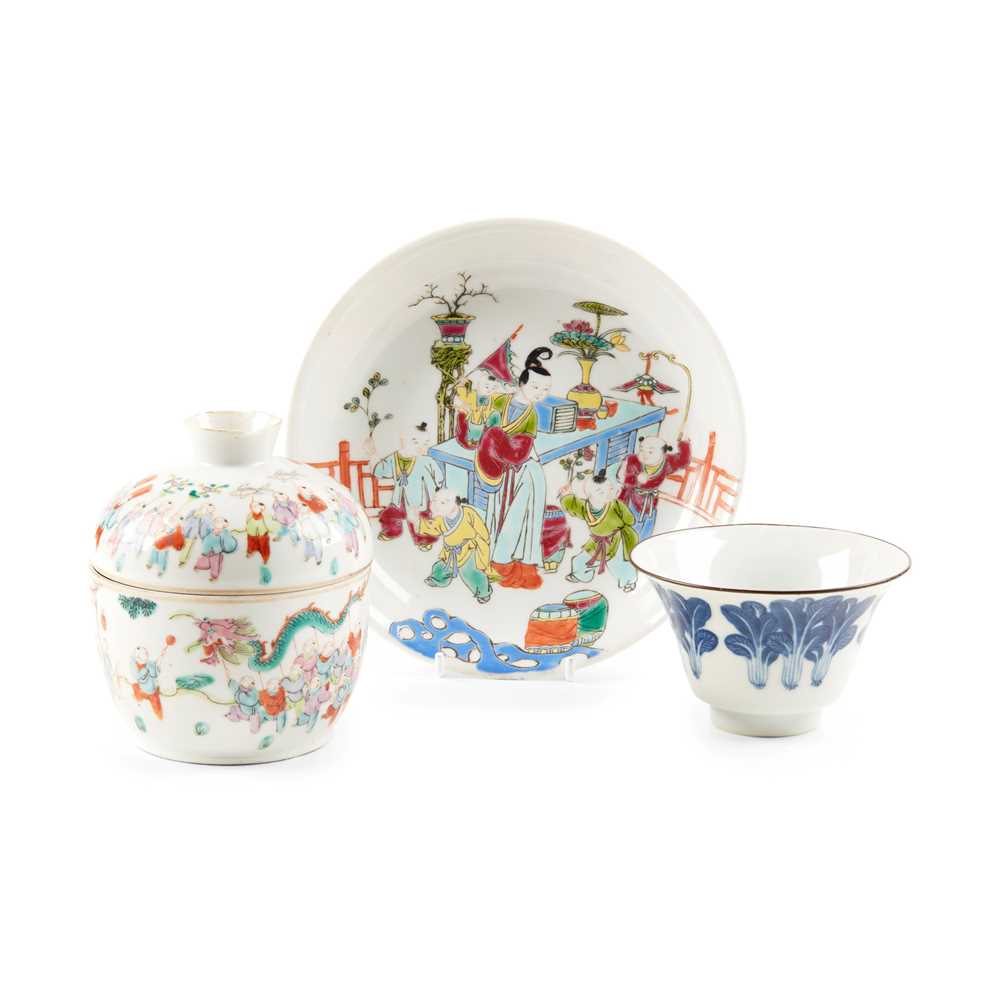 Appraisal: COLLECTION OF THREE PORCELAIN WARES LATE QING DYNASTY-REPUBLIC PERIOD TH-