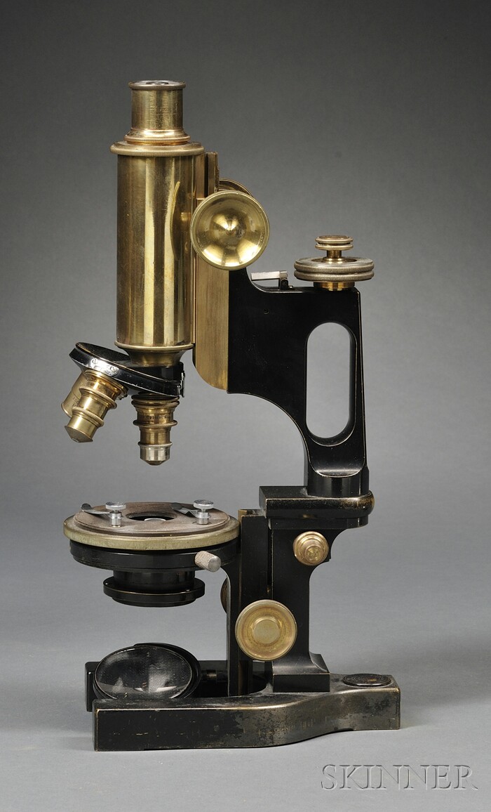 Appraisal: Lacquered Brass and Black-painted Compound Microscope Bausch Lomb Optical Co