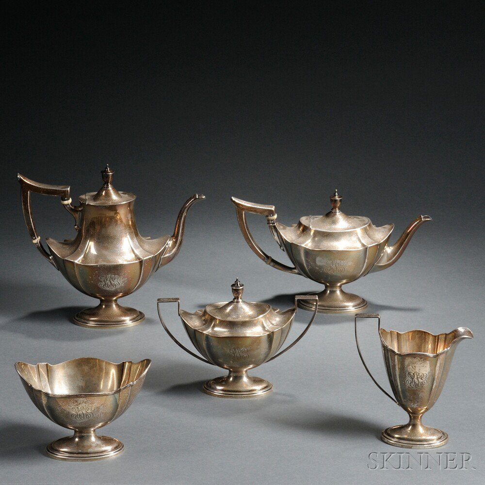 Appraisal: Five-piece Gorham Plymouth Pattern Sterling Silver Tea and Coffee Service