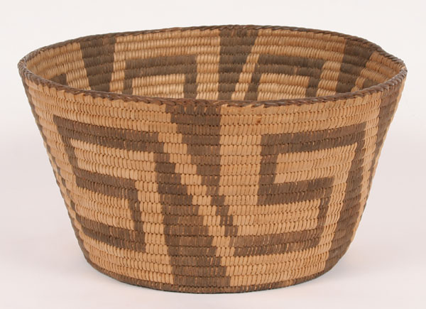 Appraisal: Native American Pima woven basket exuberant geometric decoration H x