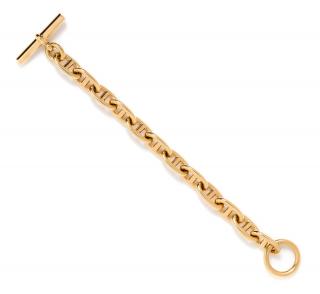 Appraisal: An Karat Yellow Gold Cha ne d'Ancre Bracelet Hermes dwts