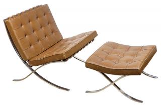 Appraisal: Lot of Mies van der Rohe Barcelona chair and ottoman