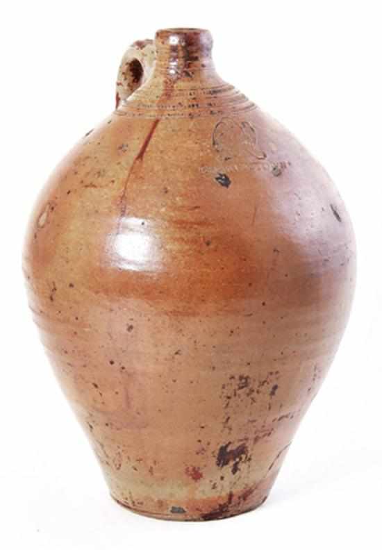 Appraisal: Northern stoneware jug Charlestown Massachusetts circa salt glazed ovoid form