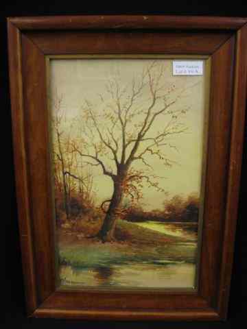 Appraisal: Warerman WAtercolor Autumn Landscape image area '' '' circa