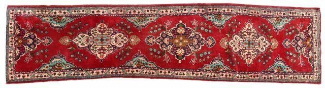 Appraisal: Hand-tied Persian Sarouk runner approx ' l ' w