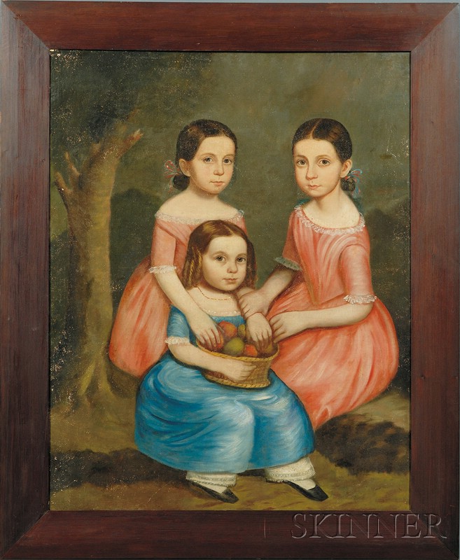 Appraisal: American School th Century Portrait of Ellen Sally and Charlotte