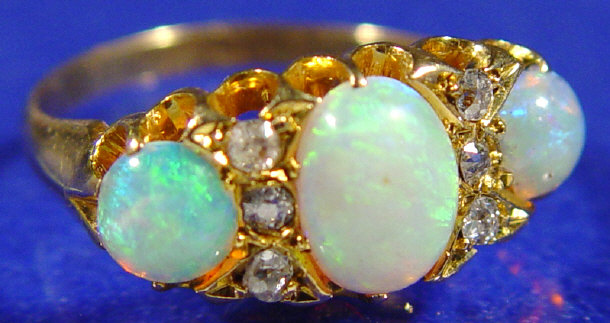 Appraisal: ct gold opal and diamond ring