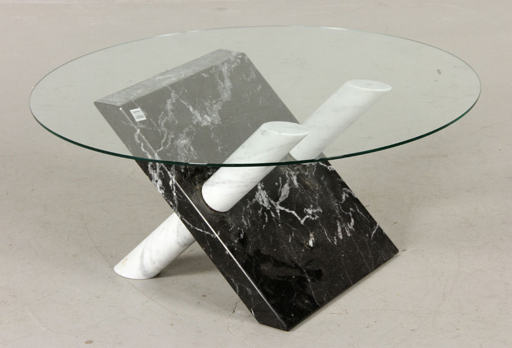 Appraisal: - Cattelan Italia Marble Table Cattelan Italia labled table black