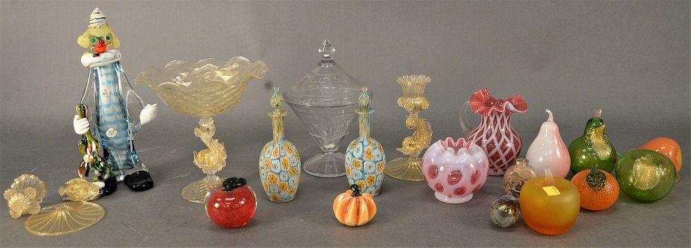 Appraisal: Two Box Lots of Art Glass to include glass fruit