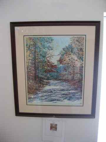 Appraisal: P Bryan Lithograph ''Heading West'' Autumn landscape of image area