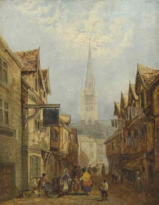 Appraisal: Pieter Cornelis Dommersen Dutch - Antwerp Street oil on canvas