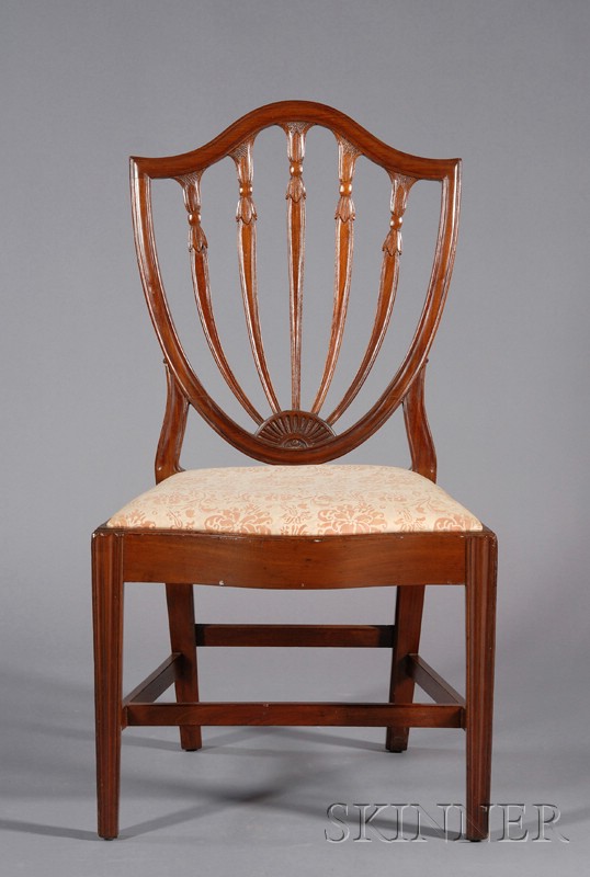 Appraisal: Federal Carved Mahogany Shield-back Side Chair possibly Philadelphia late th