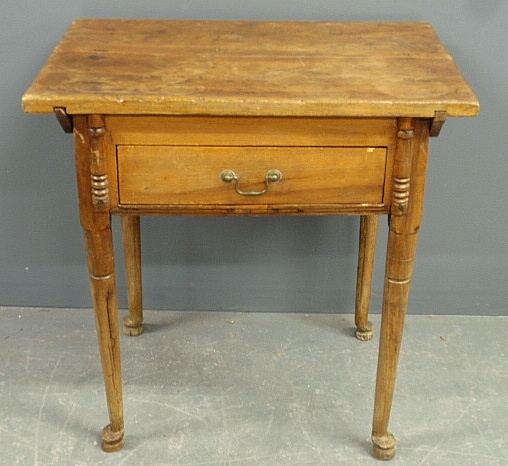 Appraisal: - Queen Anne cherry tavern table with single drawer As