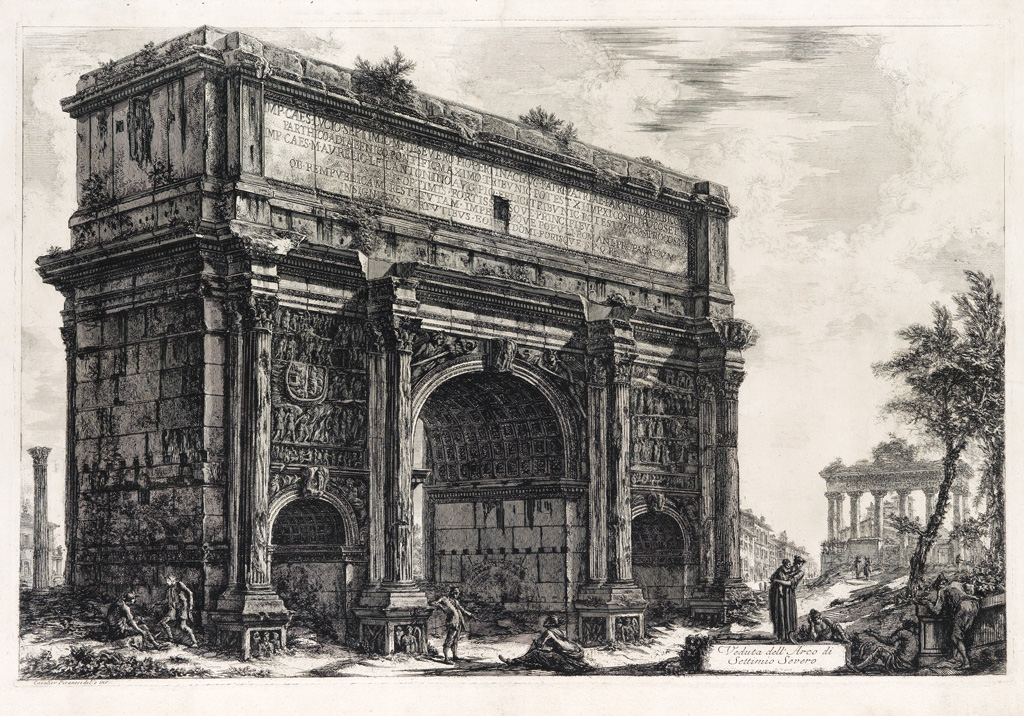 Appraisal: GIOVANNI B PIRANESI Veduta dell'Arco di Settimio Severo Etching x