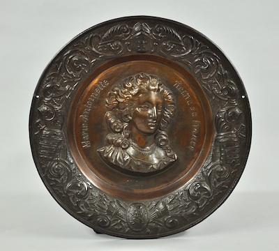 Appraisal: A Wall Plaque of Marie-Antoinette A heavy cast metal plaque