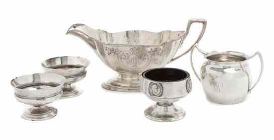 Appraisal: Four American Sterling Silver Table Articles comprising a Gorham sauce