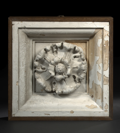 Appraisal: Large English Cast Plaster Boxed Ceiling Medallion first quarter th