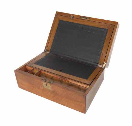 Appraisal: An English Mahogany Writing Box th century of rectangular form