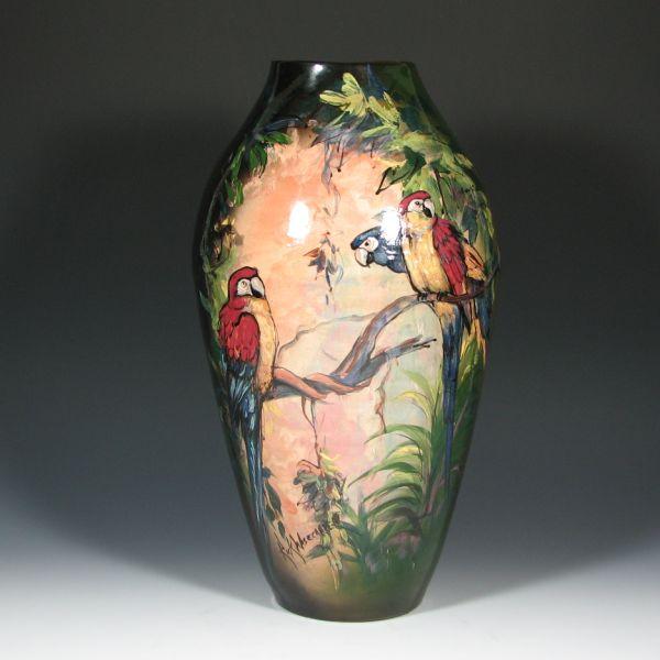 Appraisal: Monumental Rick Wisecarver vase from with a colorful scene of