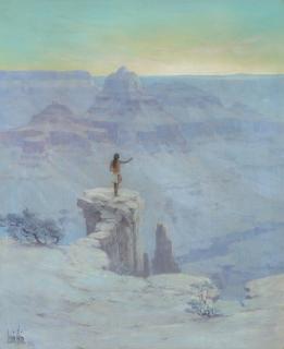 Appraisal: LOUIS AKIN - Shoshone Point Grand Canyon oil on canvas