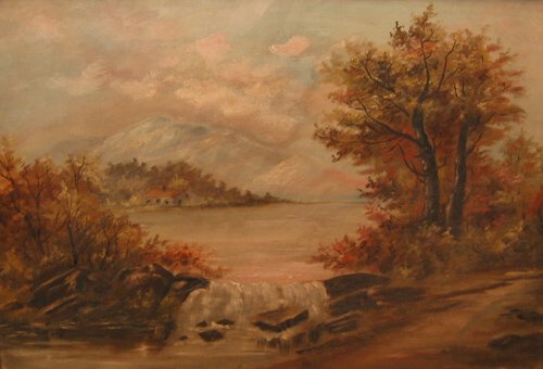 Appraisal: Landscape Oil on Masonite th th Century American School x