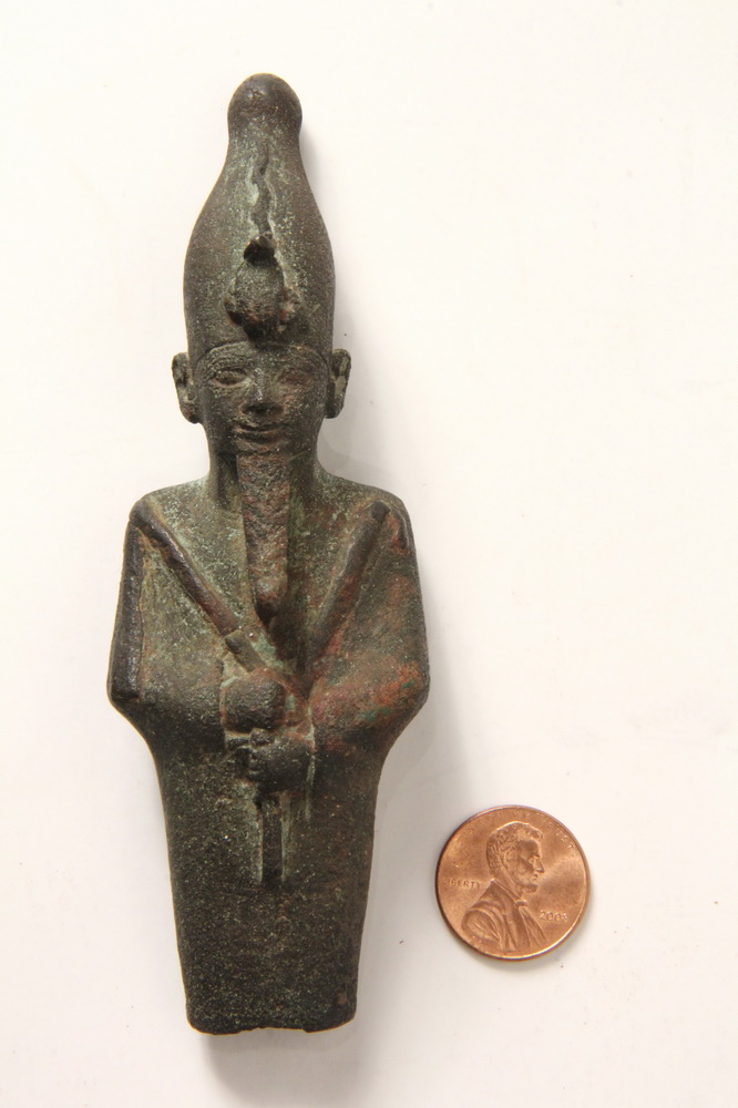 Appraisal: EGYPTIAN BRONZE - Miniature Figure of the Pharaoh probably King