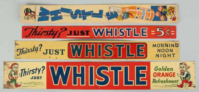 Appraisal: Lot of Whistle Strip Signs Description s to s Includes