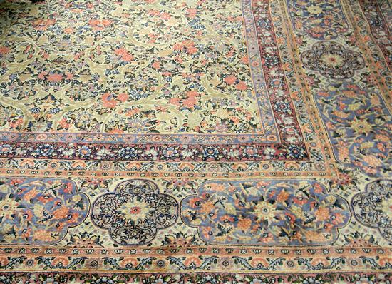 Appraisal: Antique Fine Persian Kirmen palace size carpet late th early