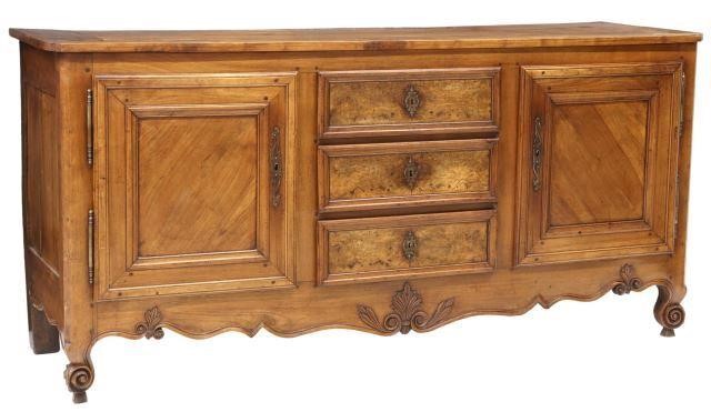 Appraisal: French Provincial Louis XV style walnut sideboard late th early