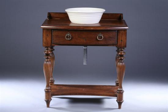 Appraisal: REGENCY STYLE STAINED FRUITWOOD WASHSTAND Late th century with cream