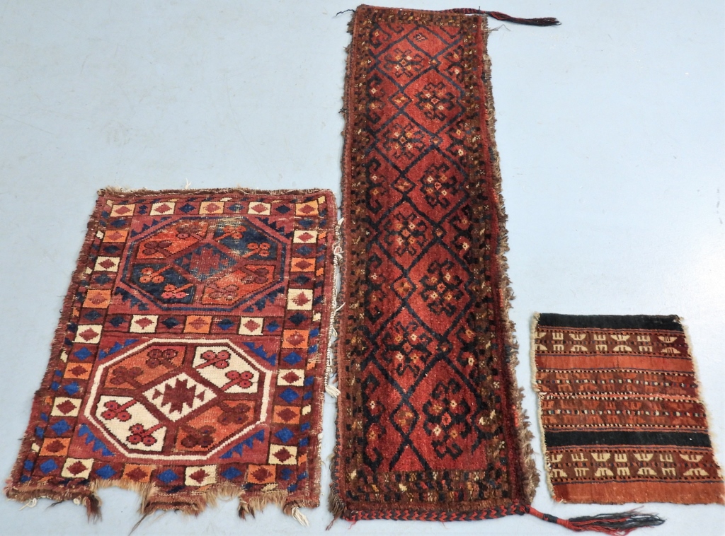 Appraisal: PC TURKMEN BAG FACE RUGS Middle East th CenturyIncludes a