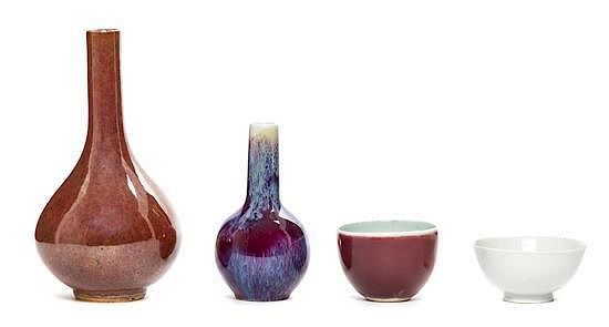 Appraisal: Four Glaze Porcelain Articles Height of tallest inches Four Glaze