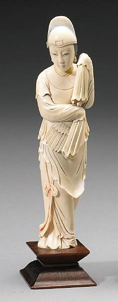 Appraisal: A painted ivory figure of a dancer th Century The