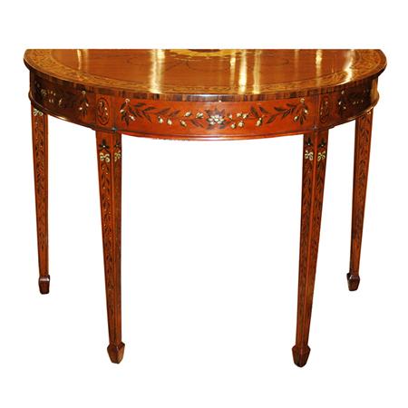 Appraisal: George III Style Painted and Inlaid Satinwood Console Estimate nbsp