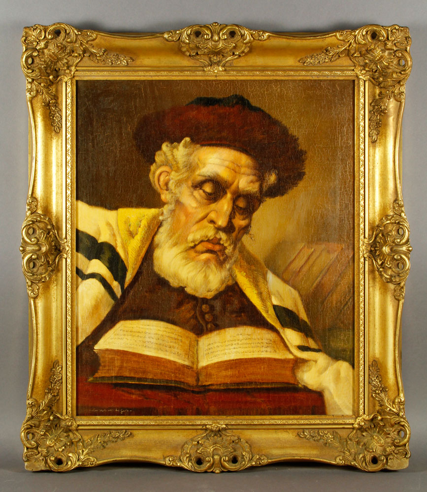 Appraisal: - Lyons Portrait of a Rabbi O C Palcrew Lyons