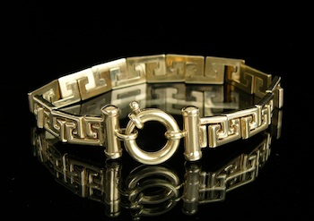 Appraisal: A k Gold Greek Key Design Bracelet k yellow gold