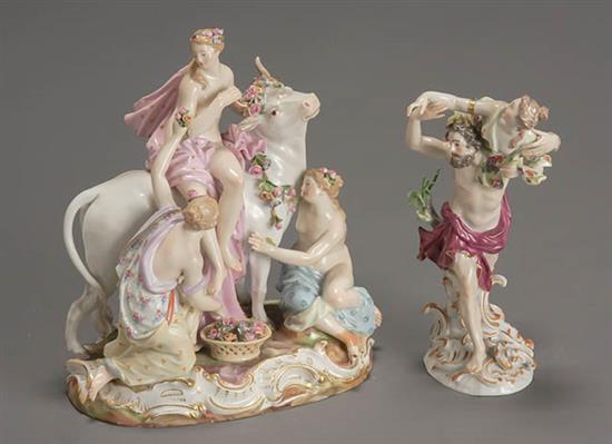 Appraisal: Two Meissen Mythological Figural Groups Late th-Early th Century The