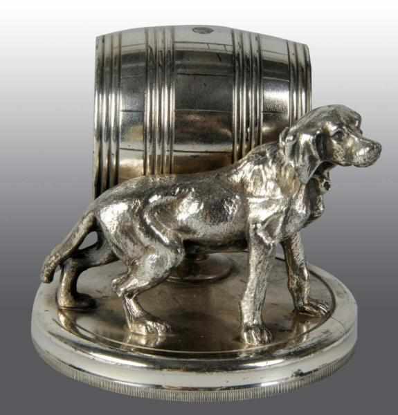 Appraisal: Dog Beside Barrel Napkin Ring Condition Excellent Size - T