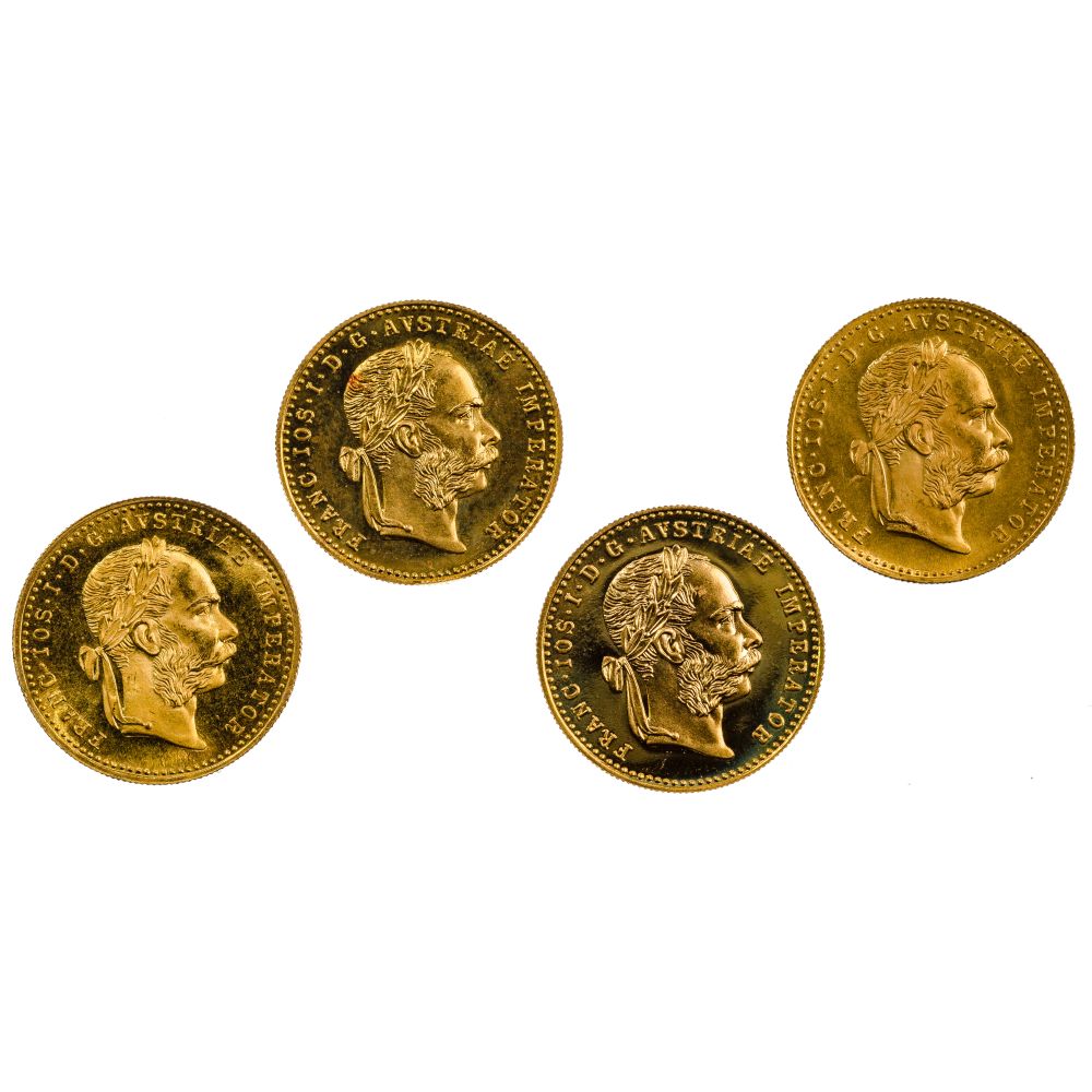 Appraisal: AUSTRIA RE-STRIKE GOLD DUCAT ASSORTMENT coins re-strikes grams total