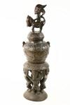 Appraisal: PRIMITIVE WOODEN RITUAL VESSEL - Sumatran Carved Font consisting of