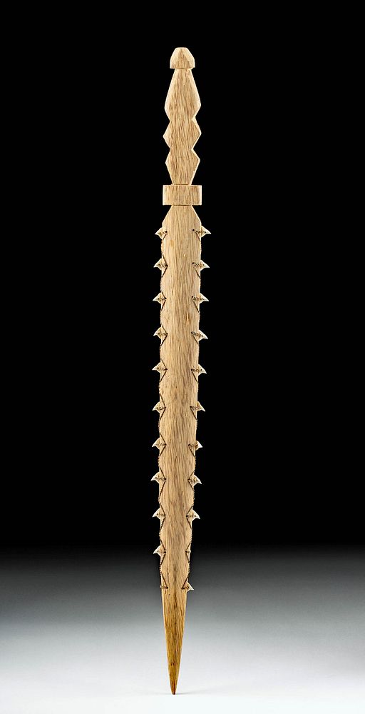 Appraisal: th C Gilbert Islands Wood Sword w Shark Teeth Oceania