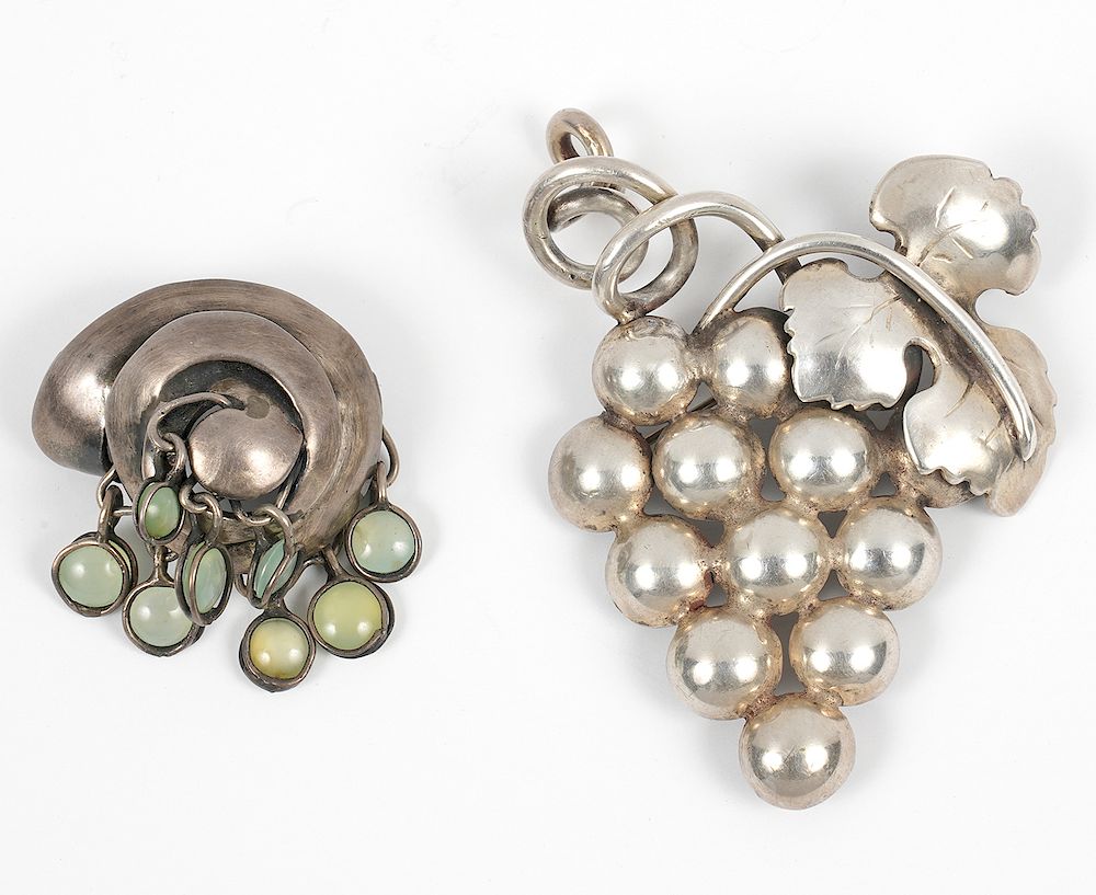 Appraisal: Nancy Meek Sterling Pendants Nancy Meek sterling brooch in the