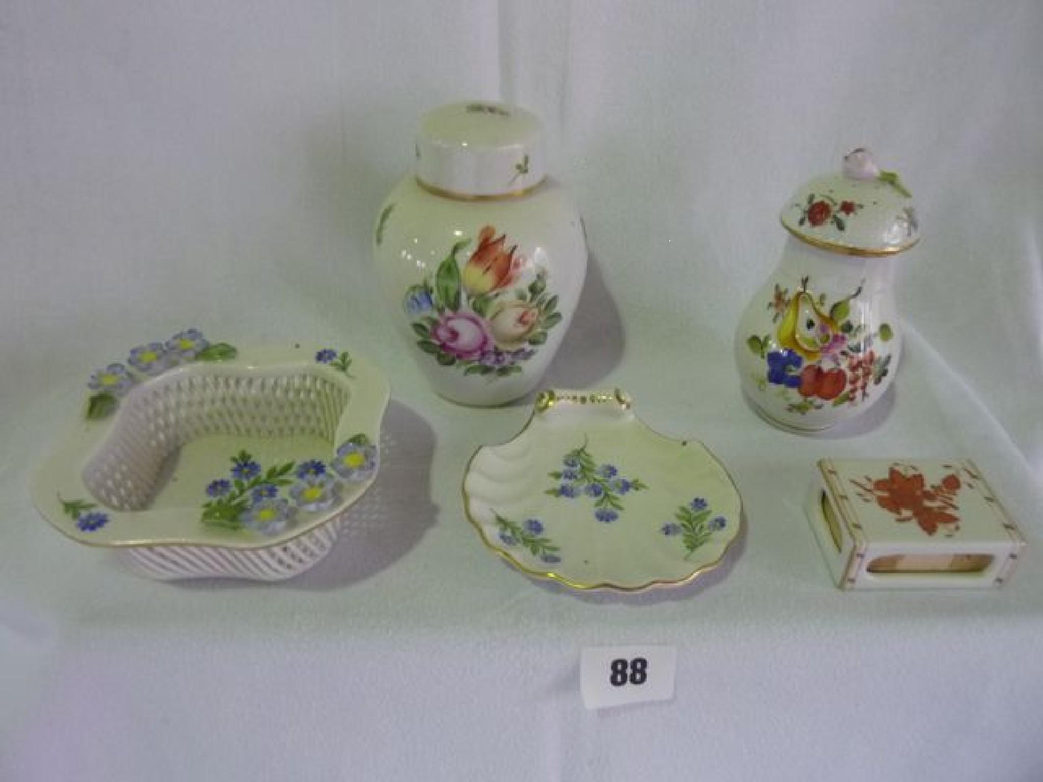 Appraisal: A collection of Herend all hand painted with flowers including